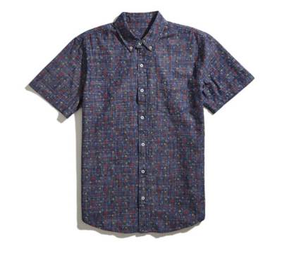 A slight deviation from the standard chambray shirt in terms of pattern (and the lack of, y'know, sleeves).