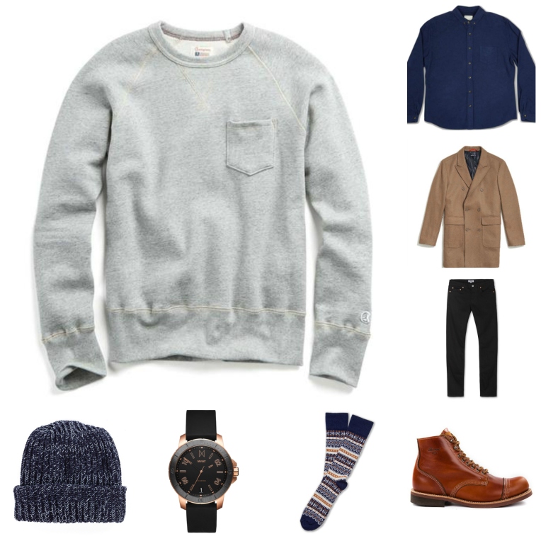 A high-low way to wear a crewneck sweater this winter. Not bad, ehh?